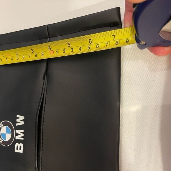 BMW Tissue Holder for Sun Visor or Back of Headrest Black Leather NWT - Picture 7 of 8
